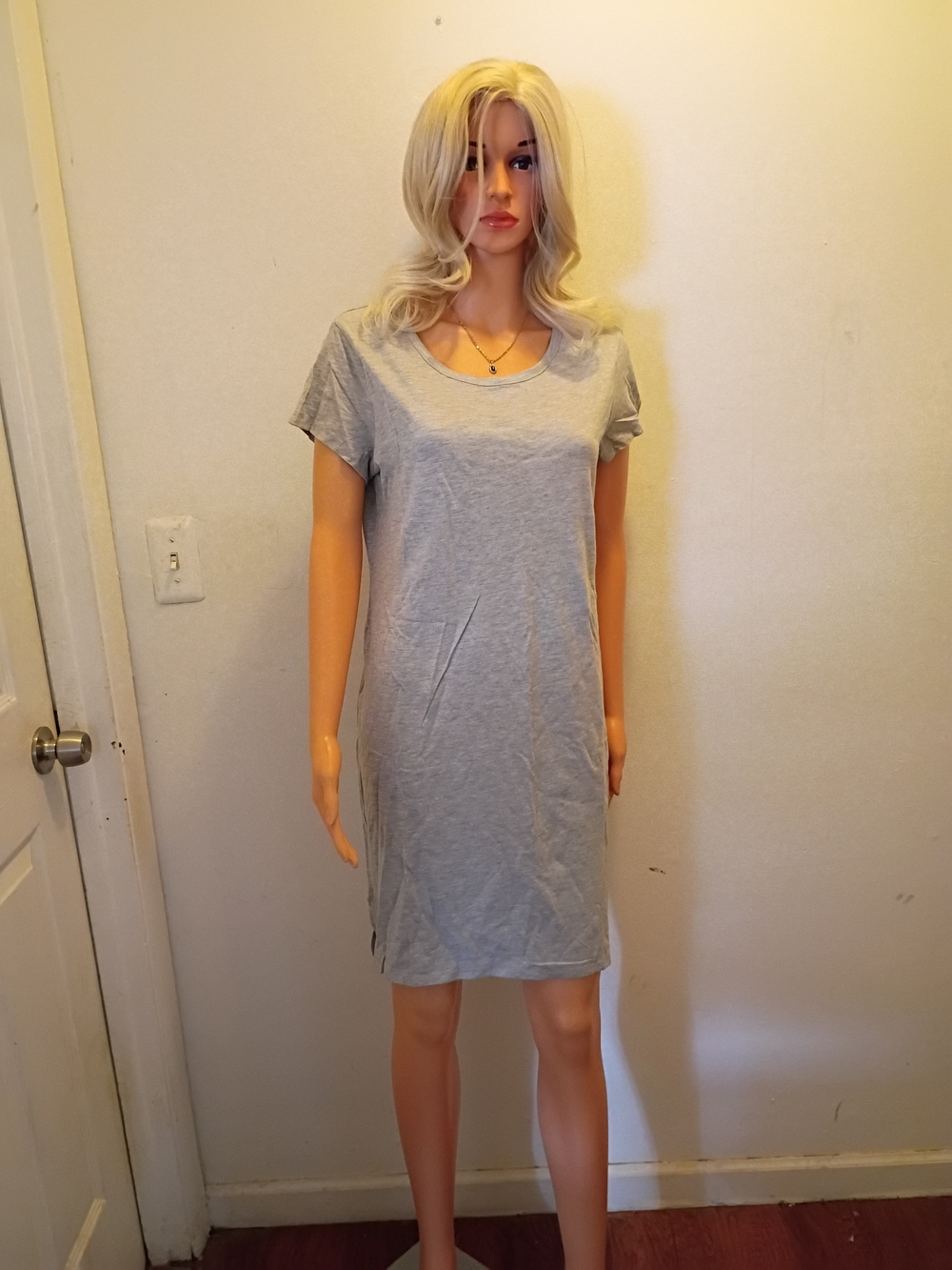 *NWT* GAP Light Gray Short Sleeve Mini T-Shirt Dress
